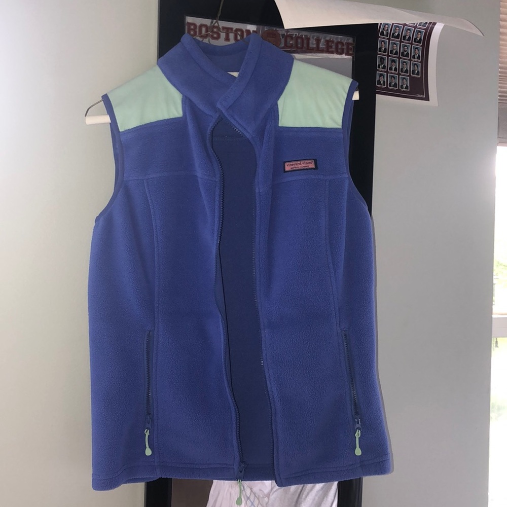 Vineyard Vines Blue and Teal Zip Up Vest